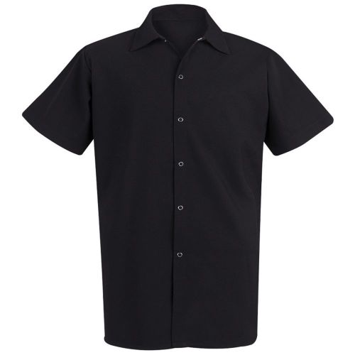 Chef Designs 5035BK3 Unisex Spun Poly Long Cook Shirt, Black, L