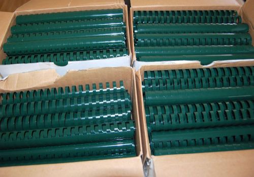 Lot of 183 GREEN 1-1/8&#034; BINDING COMBS 19 Ring Plastic Book Spines 225 Sheet Cap