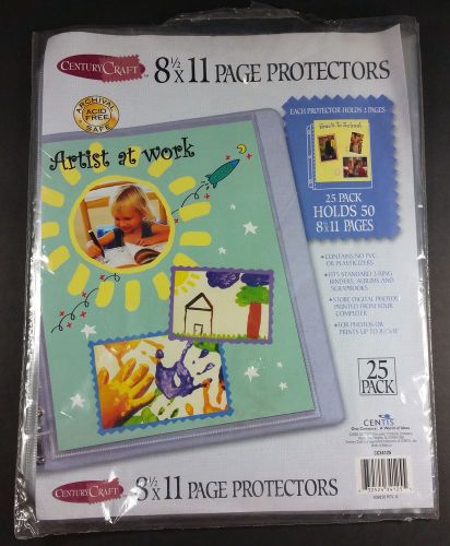 Century Craft PAGE PROTECTORS 8-1/2 inch x 11 inch - 22 sheets holds 44 pages