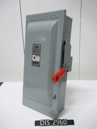 Siemens 600 volt 100 amp fused disconnect safety switch (dis2960) for sale