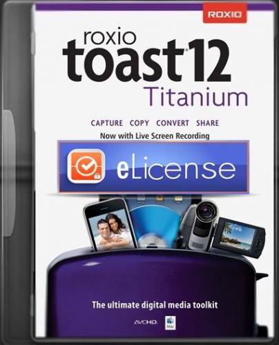 Roxio Toast 12 Titanium MAC OS -Music &amp; Video- 3PC e.License