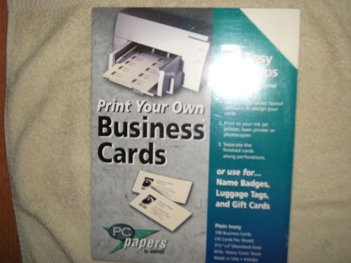 Print Your Own Business Cards, Name Badges, Luggage Tags, Gift Tags, 100, Ivory