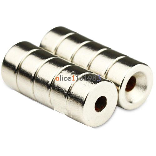 10pcs n50 strong disc neodymium magnets 10 x 5mm hole 3m rare earth countersunk for sale