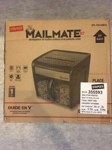 NEW Staples Mailmate M7 Paper Shredder (NO RESERVE AUCTION! Dealtime!