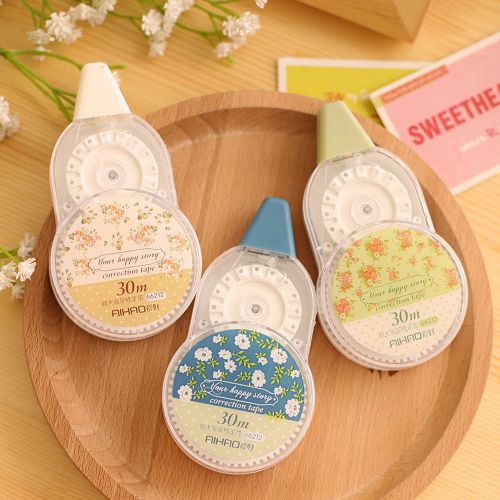 1Pc Cute Floral Pattern Correction Tape White Out Study Student Office Supplies