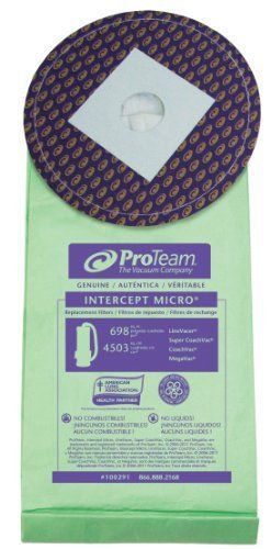 THDT-509962-ProTeam Intercept Micro Filter Bag, Closed Collar: 10 qt