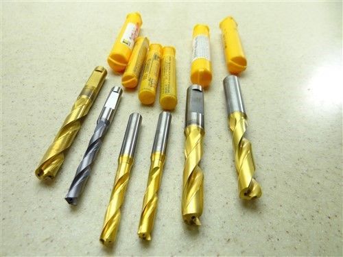 New!!! lot 6 solid carbide coolant fed metric drills 6.5mm to 10.2mm kennametal for sale