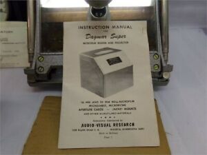 VTG Dagmar Super Microfilm Reader and Projector and Case and Instructions