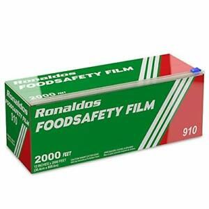 Ronaldos Food Safety Film, 18 inch x 2000ft Plastic Wrap, Commercial 1 Box