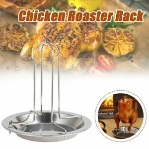 BBQ Grill Chicken Roaster Rack Stainless Steel Tool for Outdoor Picnic Kitchen