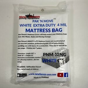 New Haven Pak&#039;N Move White Extra Heavy Duty 4 Mil Mattress Bag PNM-King New