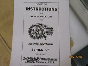 New Way Motor Co J Series Jewel Air Cooled Gas Engine Instruction/Parts Manual