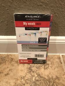 2022 Weekly Planner Refill AT-A-GLANCE Size 3 White 2 Page Week Kathy Davis Tabs