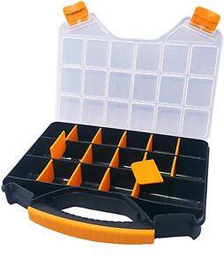 Massca Hardware Box Storage. Hinged Box Made of Durable Plastic in a Slim Design