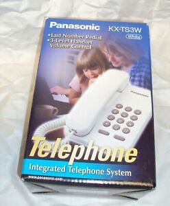 NEW Panasonic KX-TS3W WALL MOUNTABLE CORDED LANDLINE TELEPHONE - WHITE
