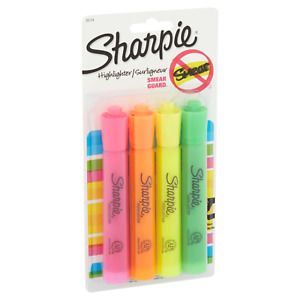 Sharpie Tank Style Highlighters Chisel Tip Assorted 4 Pack