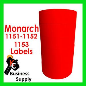 Red Labels for Monarch 1151, 1152, 1153, 1175, 1176, 1177 Free Shipping