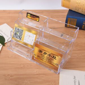 8 Pocket Desktop Business Card Holder Clear Acrylic Countertop Stand Display SC