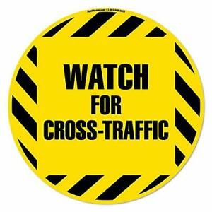 Watch for Cross Traffic Non-Slip Floor Marker | 12 Pack of 16&#034; Circle Vinyl D...