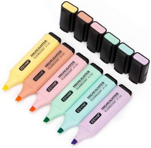 Pastel Colors Chisel Tip Marker Pen, Assorted Colors, Water Based, Quick Dry