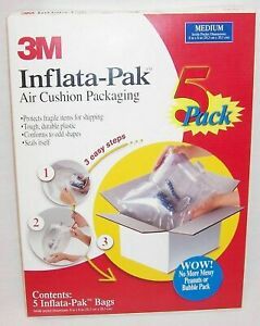 5 3M Inflata-Pak Med. Air Cushion shipping bags 8X8 AP102-5 in a 5 Pack box new