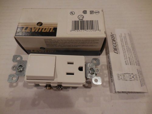 Leviton decora combo switch grounding receptacle 5625-w new in box for sale
