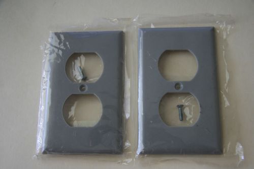 2PCs Cooper Wiring Devices Plastic Gray Receptacle Cover. 2132A