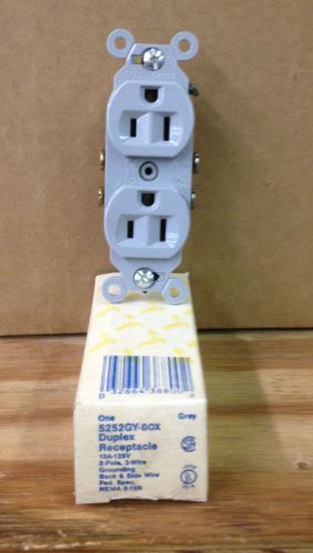 Eagle Electric 5252GY Gray 5-15R Duplex Receptacle - New In Box