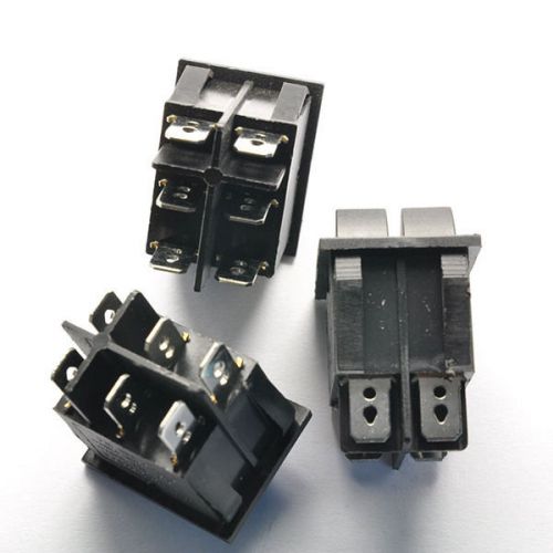 3pcs black rocker switch 2 row 15a/250v 20a/125v 6 pin on/off square 25*31mm new for sale
