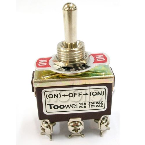 10 (ON)-OFF-(ON) DPDT Toggle Switch Boat 15A 250V 20A 125V AC Heavy Duty T702MW
