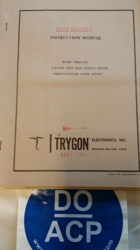 TRYGON PHR40-5B HALF RACK MODULE POWER SUPPLY INSTRUCTION MANUAL  R3-S45