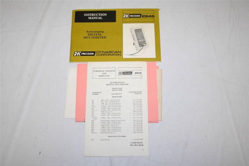 B&amp;K Precision Manual &amp; Parts List for Autoranging Digital Multimeter, Model 2845