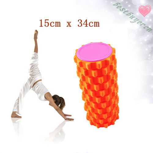 Trigger point foam roller for massage yoga pilates orange soft to touch~ for sale