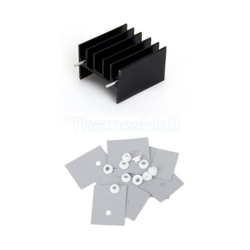 12x aluminum heat sink heatsink for to220 lm7805 + 10x silicone insulator pads for sale