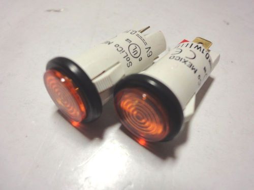 Solico 6V  0.1W Orange Round Indicator Light Lot of 2 (Pcs.)