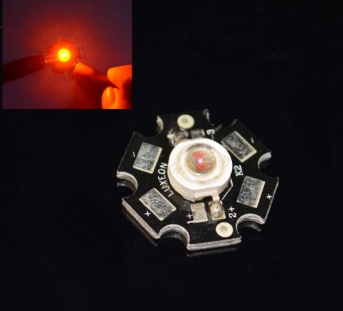 2x 2-chips 600nm - 605nm amber 3w led diode orange led 3watt with star heatsink for sale