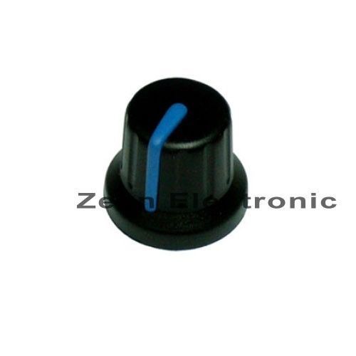 5 x BLACK Knob with BLUE Pointer for Potentiometer - FREE SHIPPING