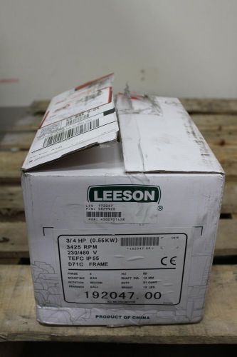 NEW LEESON IEC METRIC MOTOR 3/4HP 3425RPM 230/460V 192047 (P3-6T)