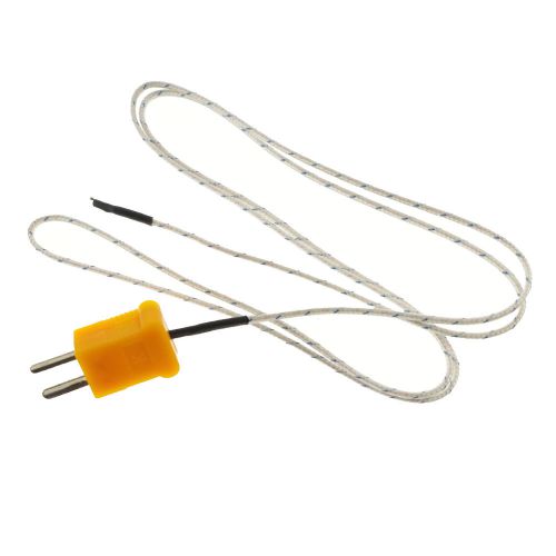 (1)TP-01 K Type Thermocouple Sensor Probe 2 Flat Pin Surface 1M Insulated Shield