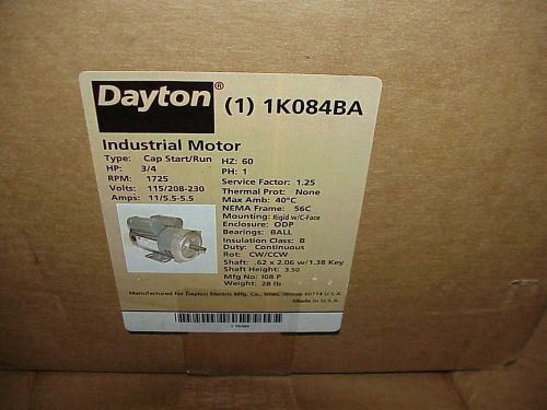 Dayton motor , 1/4 hp, carbonate , 1725/1425 rpm , 200-240 volt , 48yz frame for sale