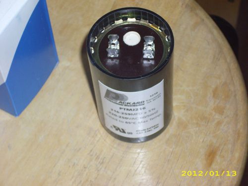 Ptmj219 packard start capacitor 216-259 mfd 250 volts ac round 2-1/16&#034; x 3-3/8&#034; for sale