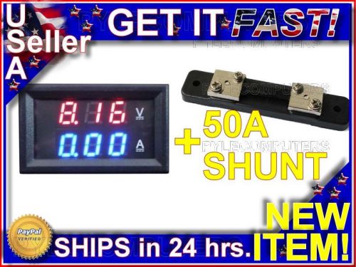 100v 50 amp dc digital display panel voltmeter led voltage monitor meter blue for sale