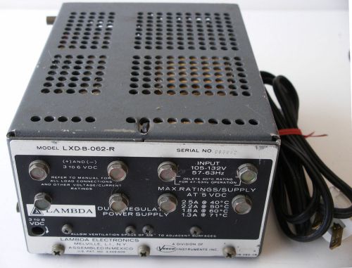 1LAMBDA LXD-B-062-R Dual Regulated Power Supply- 120V to +/-3-6VDC @ 1.5 Amps
