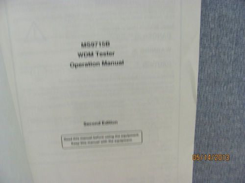 ANRITSU MODEL MS9715B: WDM Tester - Operation Manual, product # 16757