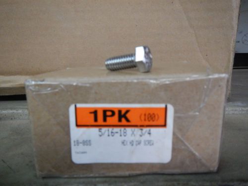 5/16 -18 x 3/4 18-8ss stainless steel hex head cap bolts full thread 100 qty for sale