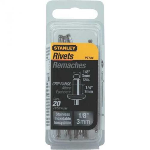 Ss rivets 1/8&#034;x1/4&#034; 20pk ptt44 stanley misc specialty nails ptt44 045731130886 for sale