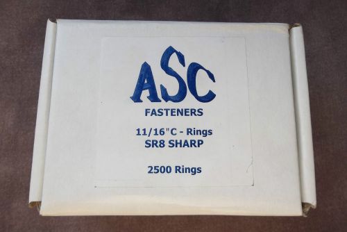 ASC FASTENERS 11/16&#034; C-RINGS SR8 SHARP HOG RINGS 2,500 RINGS NEW FREE SHIPPING