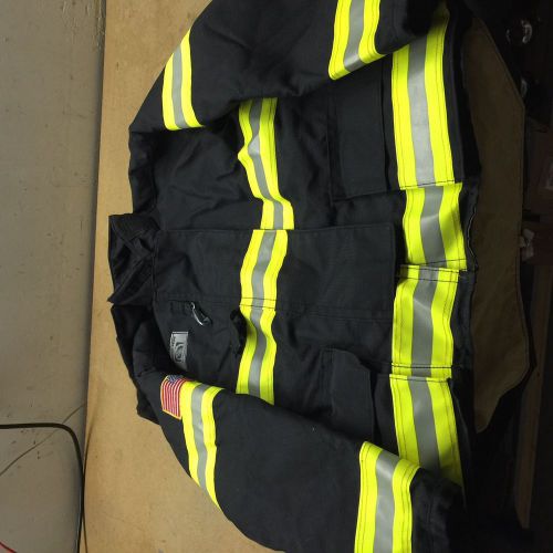 Honeywell black advance turnout coat firefighting chest 46 sleeve 34 back 29/35 for sale