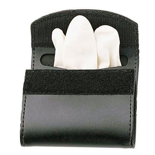Desantis U58BJZZZ4 Velcro Black Leather Duty Double Latex Glove Pouch 21/4&#034; Belt