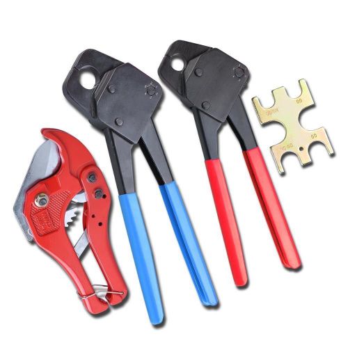 2 Pex Crimpers for 1/2 &amp; 3/4 copper ring pluming pipe crimping Tool, pvc cutter